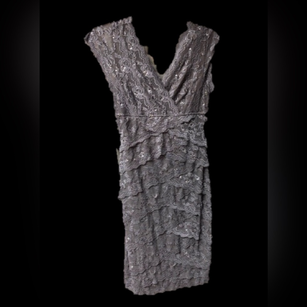 Elegant Lace Gray Dress